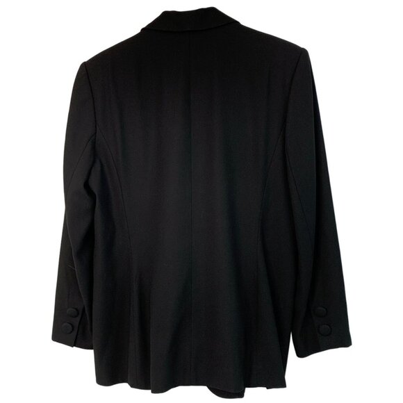 Kasper A.S.L. Petite Women's Black Blazer 12P Double-Breasted 7200 Tux - Picture 4 of 10